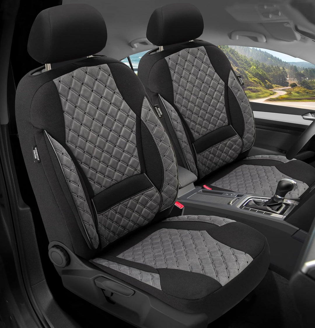 BREMER SITZBEZÜGE Mass Sitzbezüge Schonbezüge für Mercedes GLK X204 TK609 TK609 - Dunkelgrau / Schwa