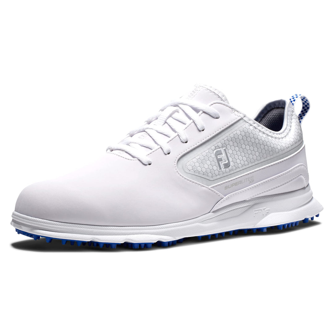 FootJoy Herren Superlites XpGolfschuh 41 EU Weit Weiss Grau, 41 EU Weit Weiss Grau