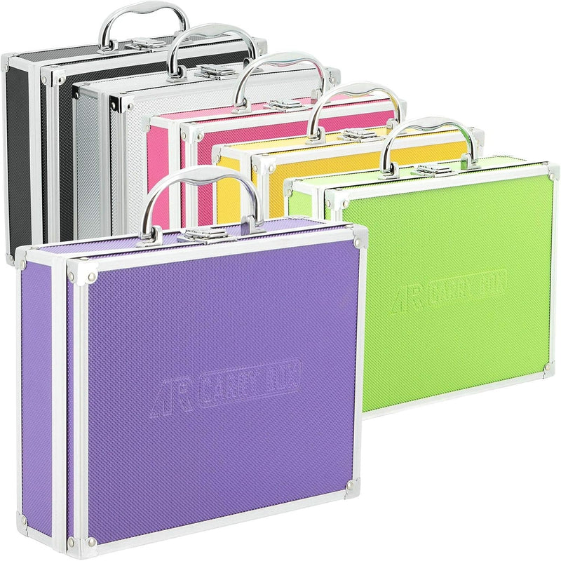 AR Carry Box® Kleiner Alukoffer Werkzeugkoffer Aluminium Koffer leer 260x210x80mm Farbe Alu/Lila, Li