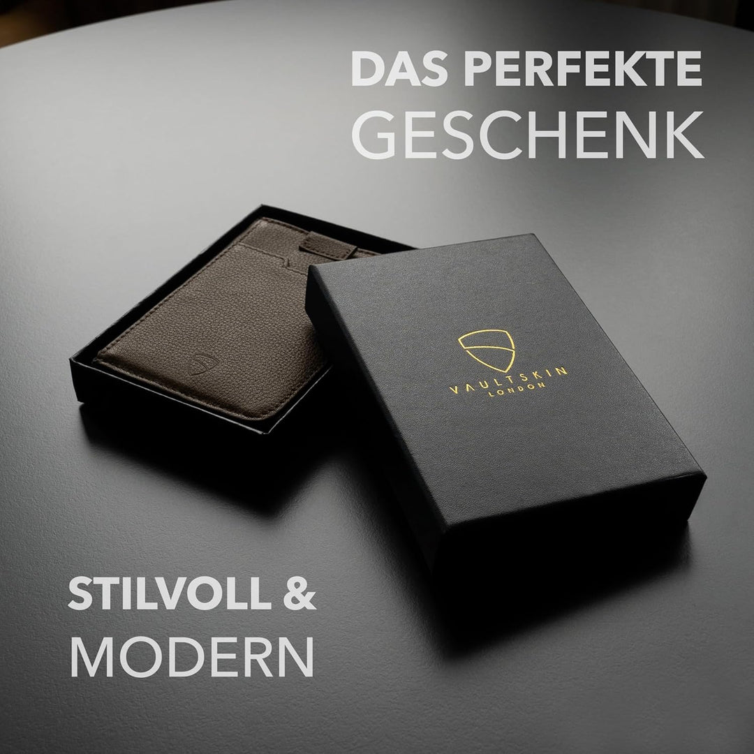 Vaultskin Notting Hill schlanke Brieftasche mit Reissverschluss und RFID Schutz. Geldbörse für Kredi