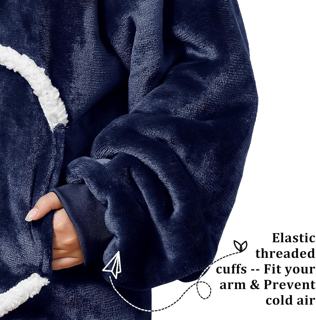 FEELJAM Decke mit Ärmeln Kuscheldecke Hoodie Decken Frauen Decke mit Kapuze mit Reissverschluss und