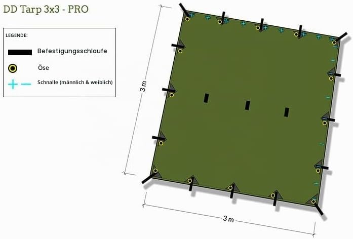 DD Tarp 3x3 - Pro - Olive Green