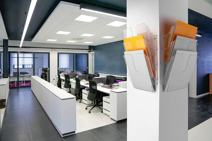 Durable Prospektspenderset Flexiplus Duo (A4 Hochformat) transparent, 6 Fächer mit 2 Befestigungsset