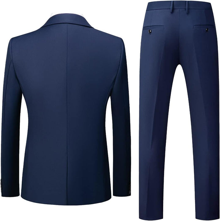 Allthemen Herren Anzug 3-teilig Slim Fit Einreihig Zwei Knöpfe Hochzeit Smoking Anzug Blazer Weste H