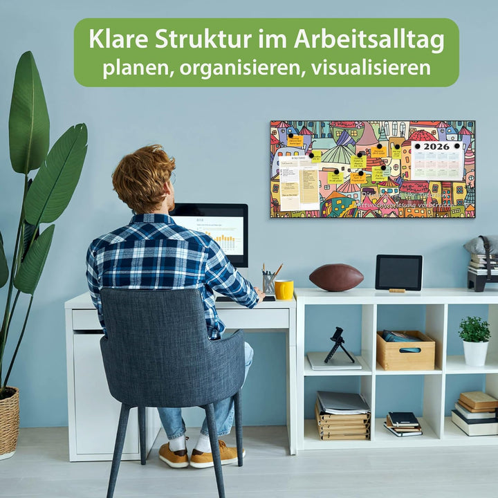 banjado Magnettafel schwarz 78 x 37cm / Magnetwand Metall/Magnetpinnwand als Memoboard/Pinnwand Magn