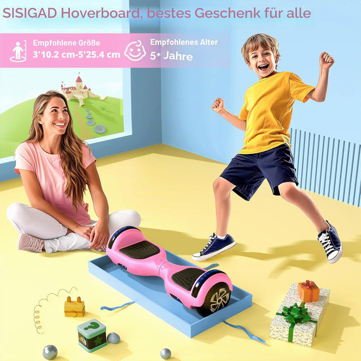 SISIGAD Hoverboard, Auto-équilibré Gyropode électrique 6.5 Pouce Hoverboard Hover Scooter Board avec