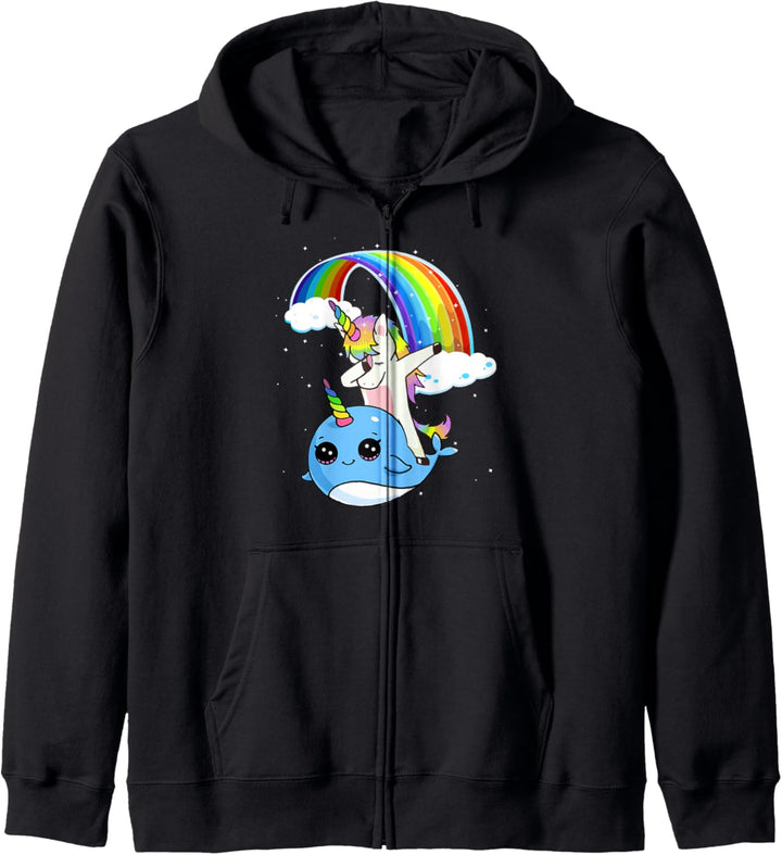 Einhorn Narwal Shirt Dabbing Unicorn Narwhal Rainbow Kapuzenjacke