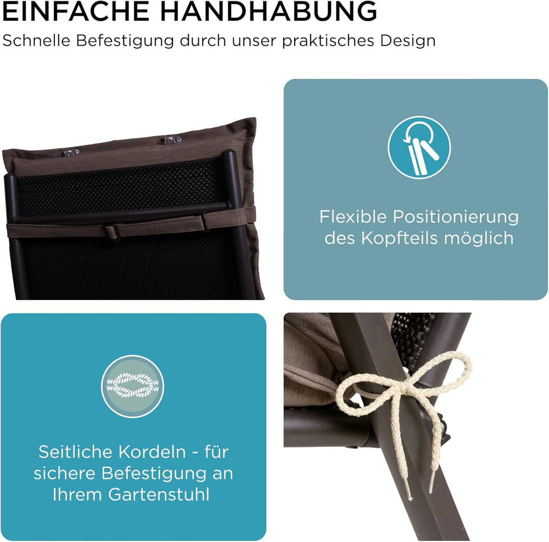 gardisun Gartenstuhlauflagen Hochlehner mit Kopfteil I Extra Dicke Sitzauflagen I Made in Europe I P