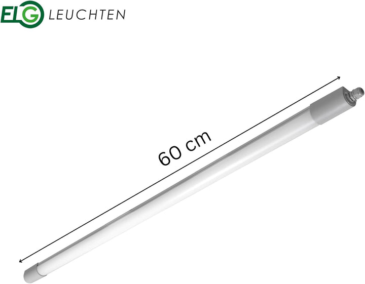 LED Feuchtraumleuchte 17 Watt 4000K reinweiss 4000lm IP65 wasserfest schlagfest 60cm Feuchtraumwanne
