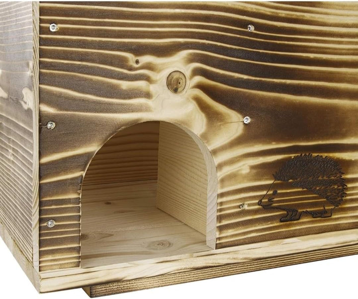 Igelhaus Igelhotel Igelhütte Futterhaus für Igel Igelfutterhaus edel geflammt (IG)