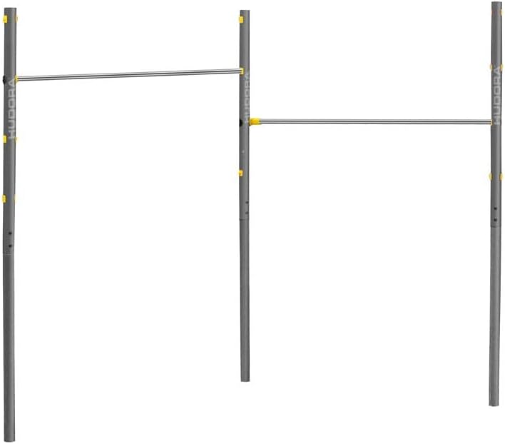 HUDORA Turnreck Fabian Standard/Pro - einfache/doppelte Turnstange & Roller für Erwachsene – Klappba