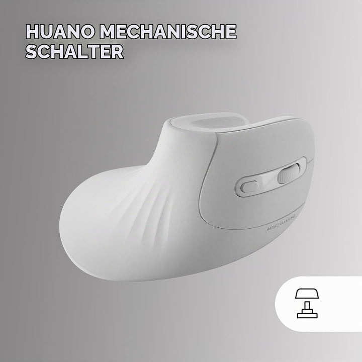 Mars Gaming MMW-ERGOPRO Weiss, Ergonomische Vertikale Kabellose Maus, Gefaltetes Design, Optischer S