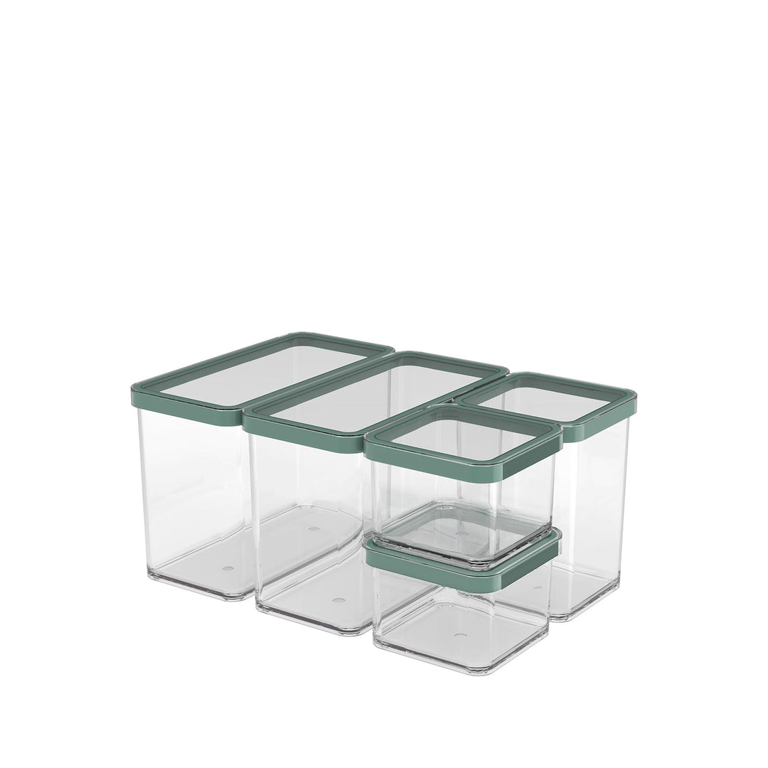 Rotho Loft Set Vorratsdosen 5 tlg. LOFT, Kunststoff (PP) BPA-frei, transparent, (32.3 x 22.3 x 16.6