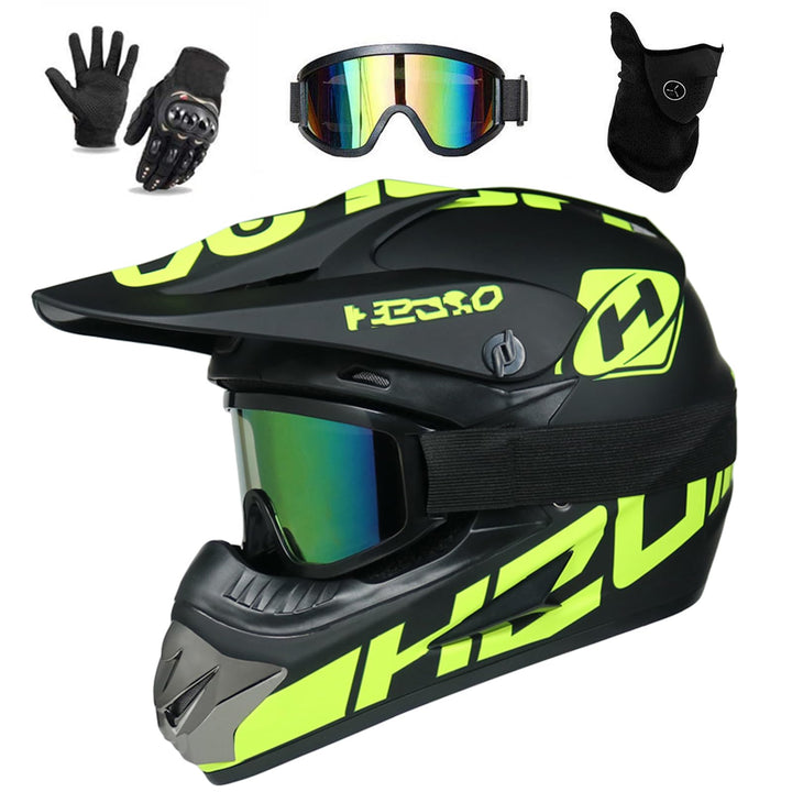 Downhill Motorradhelm Kinder, Helm Set Herren ATV Motorradhelm D.O.T Zertifizierter Helm Mit Brille
