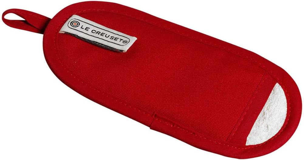 Le Creuset Reinigungsbürste für Grill- und Bratpfannen, Kunststoff, Cerise &amp; Griffüberzug – Ideal fü