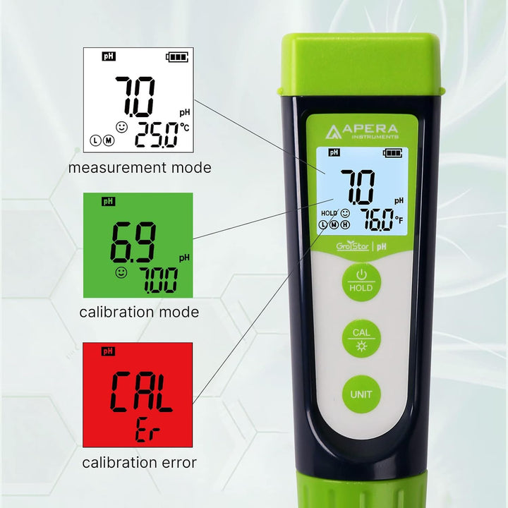 Apera GroStar GS1 pH-Taschenmessgerät-Set (Gen II) für Messungen in Hydrokulturen