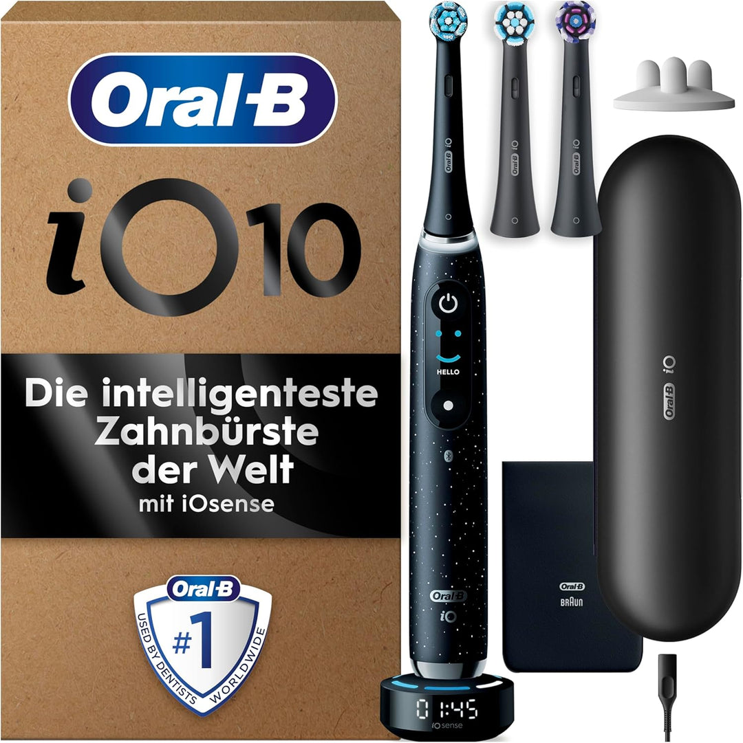 Oral-B iO Series 10 Plus Edition Elektrische Zahnbürste/Electric Toothbrush, 3 Aufsteckbürsten, Etui