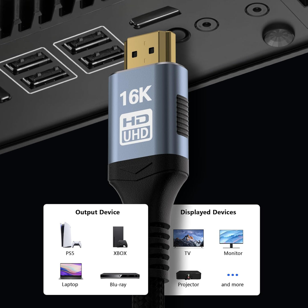 CAKOBLE HDMI 2.2 Kabel 2m, [2 Stück 2m] 96Gbps Ultra-High-Speed, 16K,12K/10K, 8K, 4K@120Hz@240Hz@480