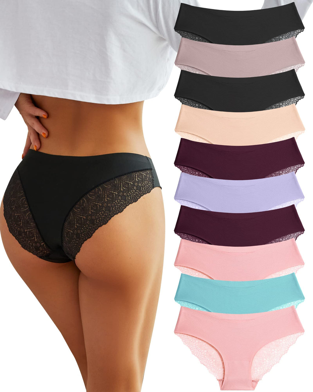 BeReady Nahtlose Unterwäsche Damen Sexy Set Unterhosen Damen Nahtlos Spitze Brazilian Slip Damen Hip
