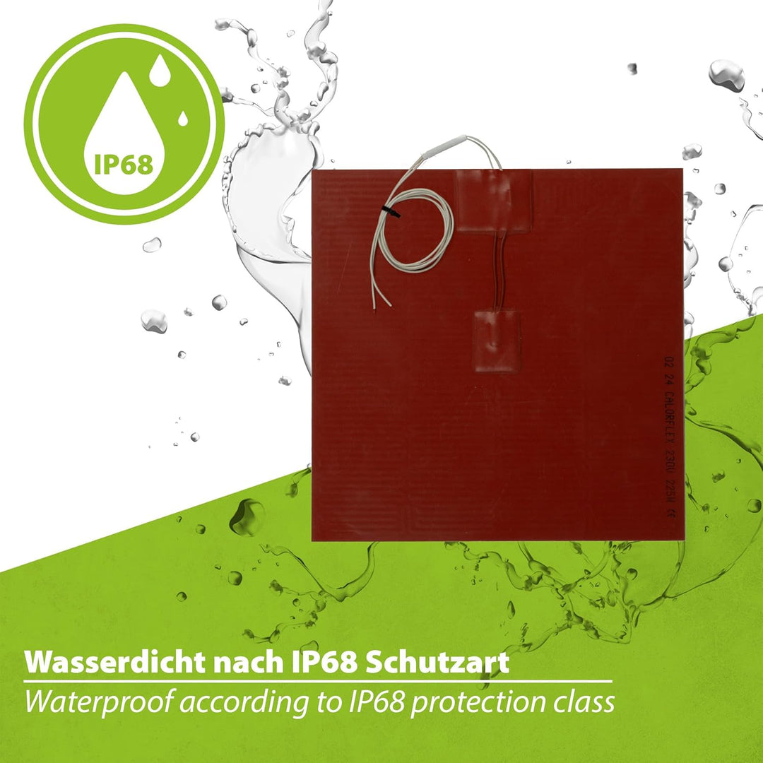 500 Watt Silikon Silicon Heizmatte Heizpad 30x24cm selbstklebend, mit Temperaturbegrenzer - Druckbet