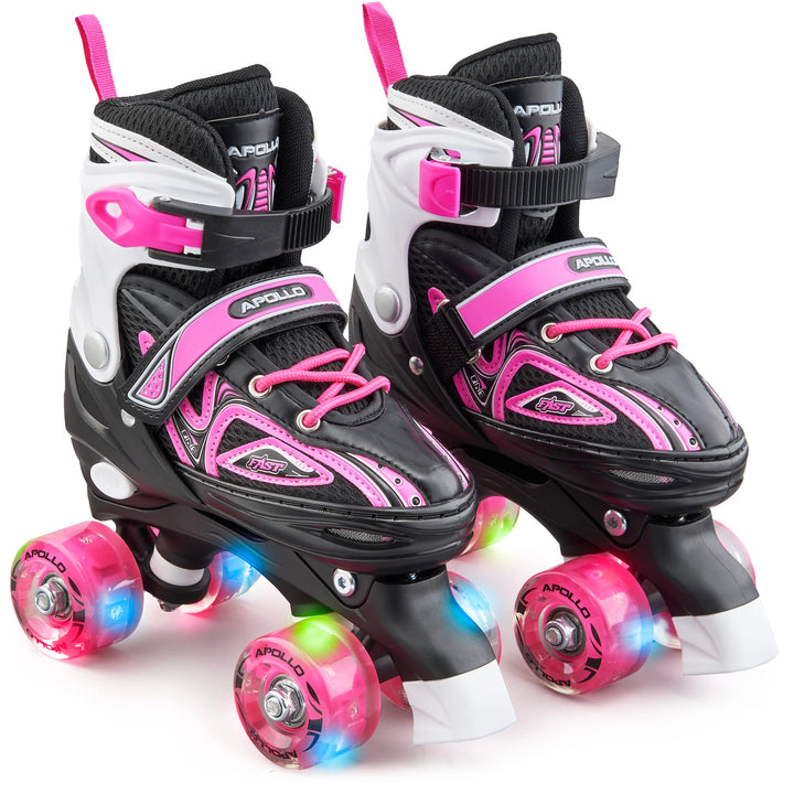 Apollo Super Quad X Pro | verstellbare Rollschuhe für Kinder | komfortable, grössenverstellbare LED