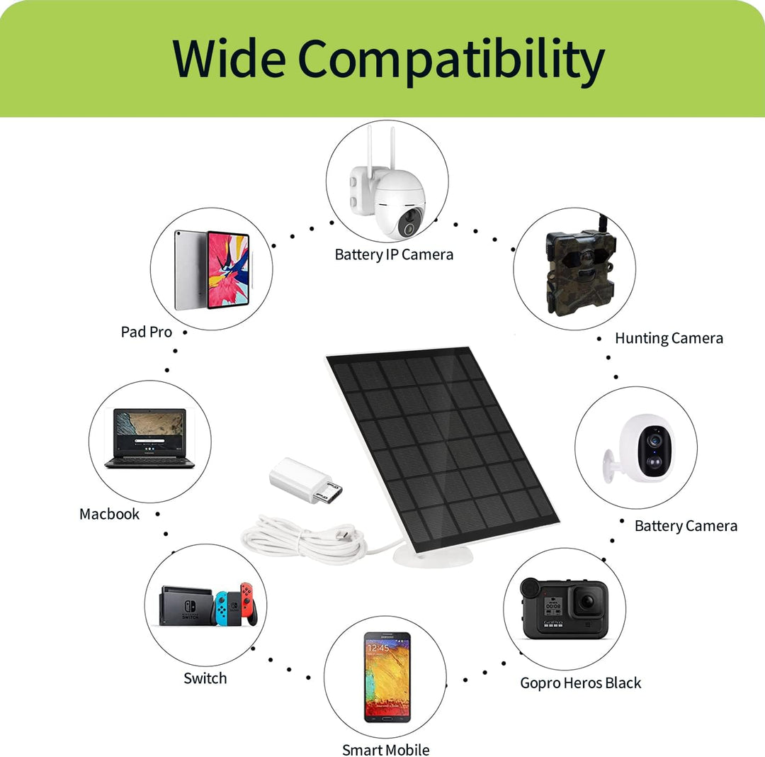 TONTON 5W Solarpanel für Überwachungskamera, IP66 wasserdichte Solarstromversorgung für Sicherheit B