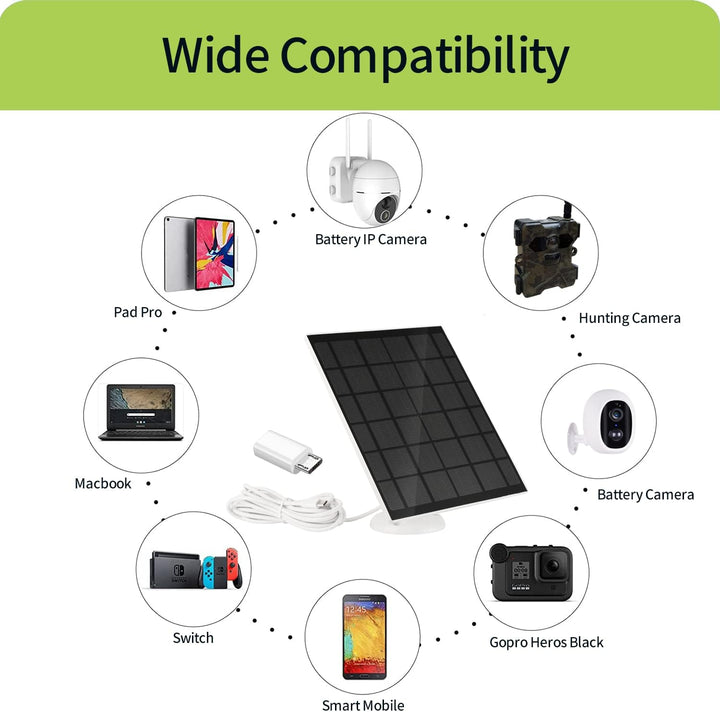 TONTON 5W Solarpanel für Überwachungskamera, IP66 wasserdichte Solarstromversorgung für Sicherheit B