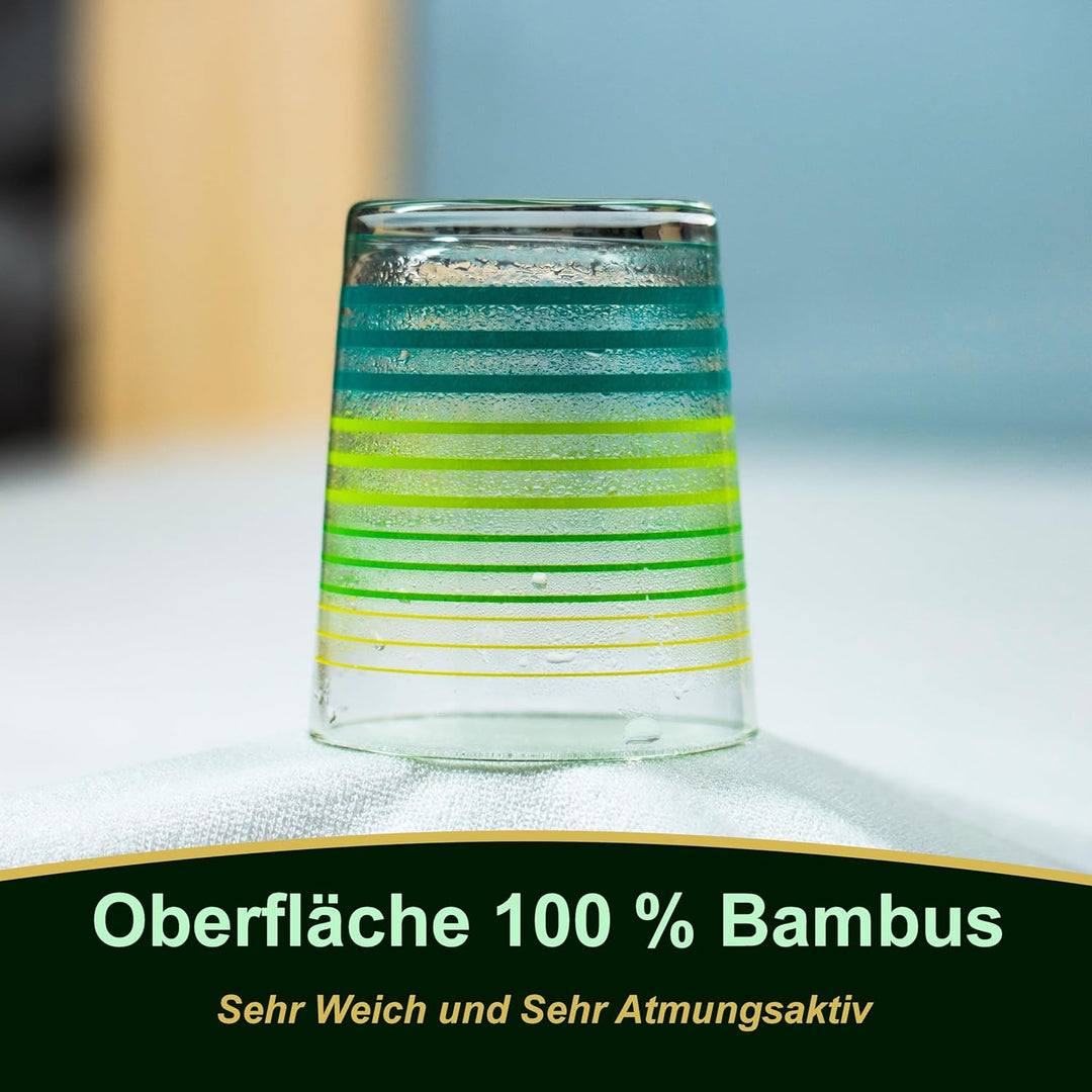 2 Stück Matratzenschoner 140 x 190/200 cm - wasserdicht leise - atmungsaktiv - 100 % Bambus - Höhe 3