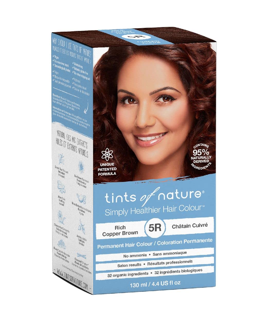 Tints of Nature 5R Rich Copper Brown Permanent Hair Dye, Reiches Kupferbraun Permanente Haarfarbe, p