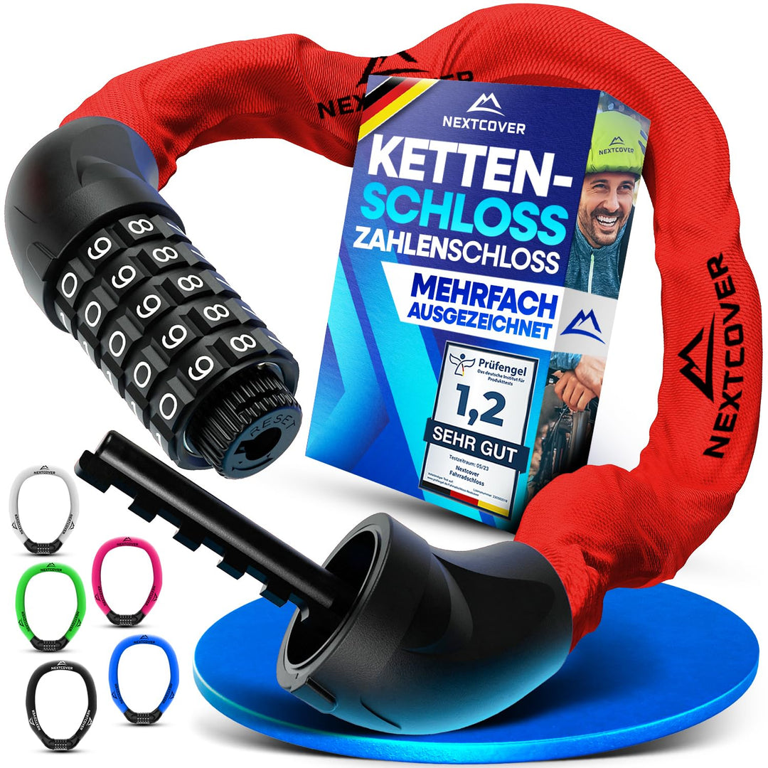 NEXTCOVER® Fahrradschloss LockOne mit Zahlencode I - [SAFESECURE] Zahlenschloss hohe Sicherheit Fahr