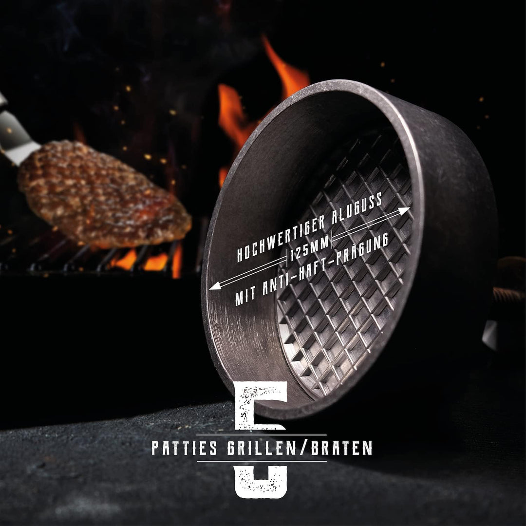 professional XL Burger Press | non-stick coating | 4.9 Inch Hamburger Patty Maker | for perfect Patt