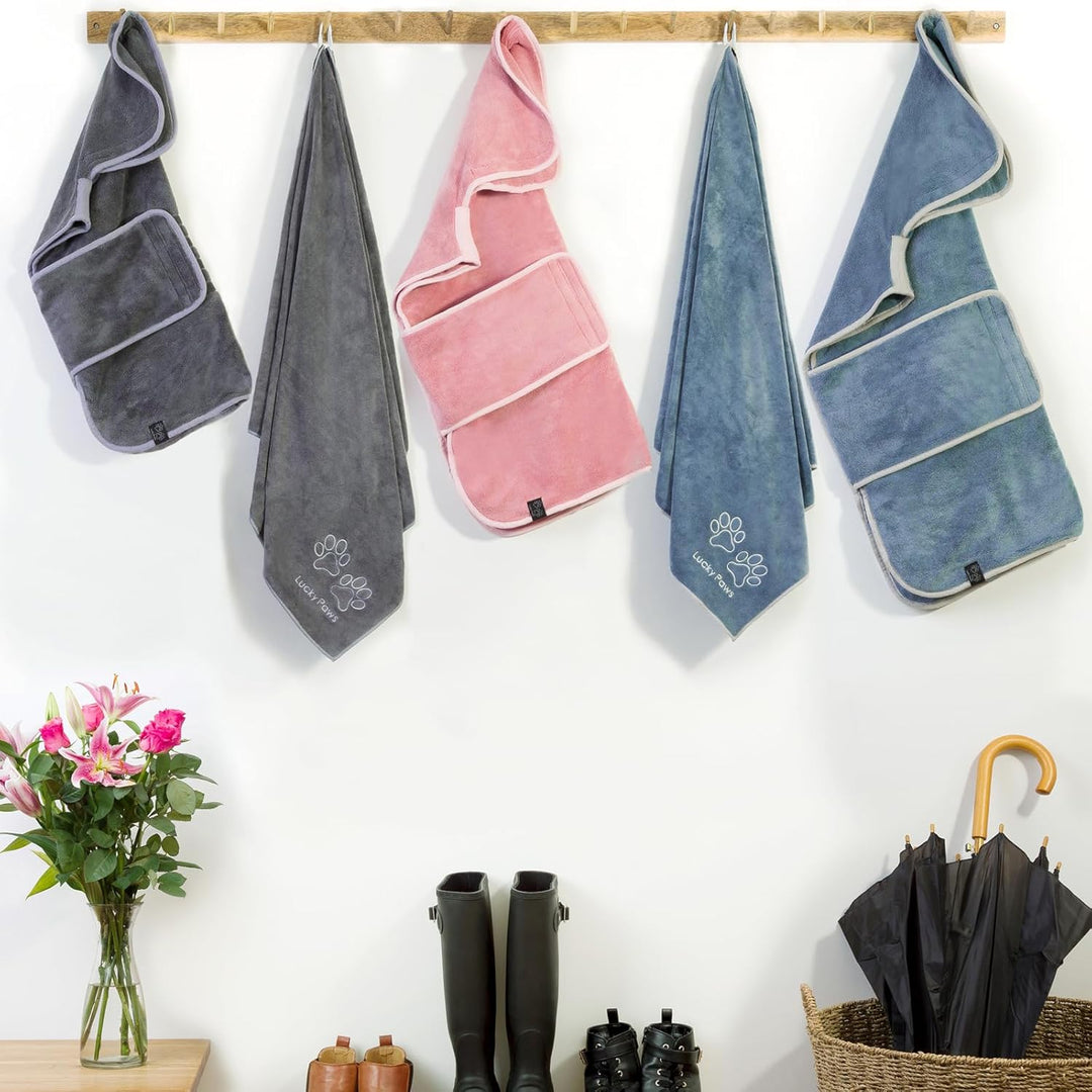 Lucky Paws® Hundehandtuch - 140x70cm XL Hundehandtuch extra saugfähig - schnell trocknend, luxuriös
