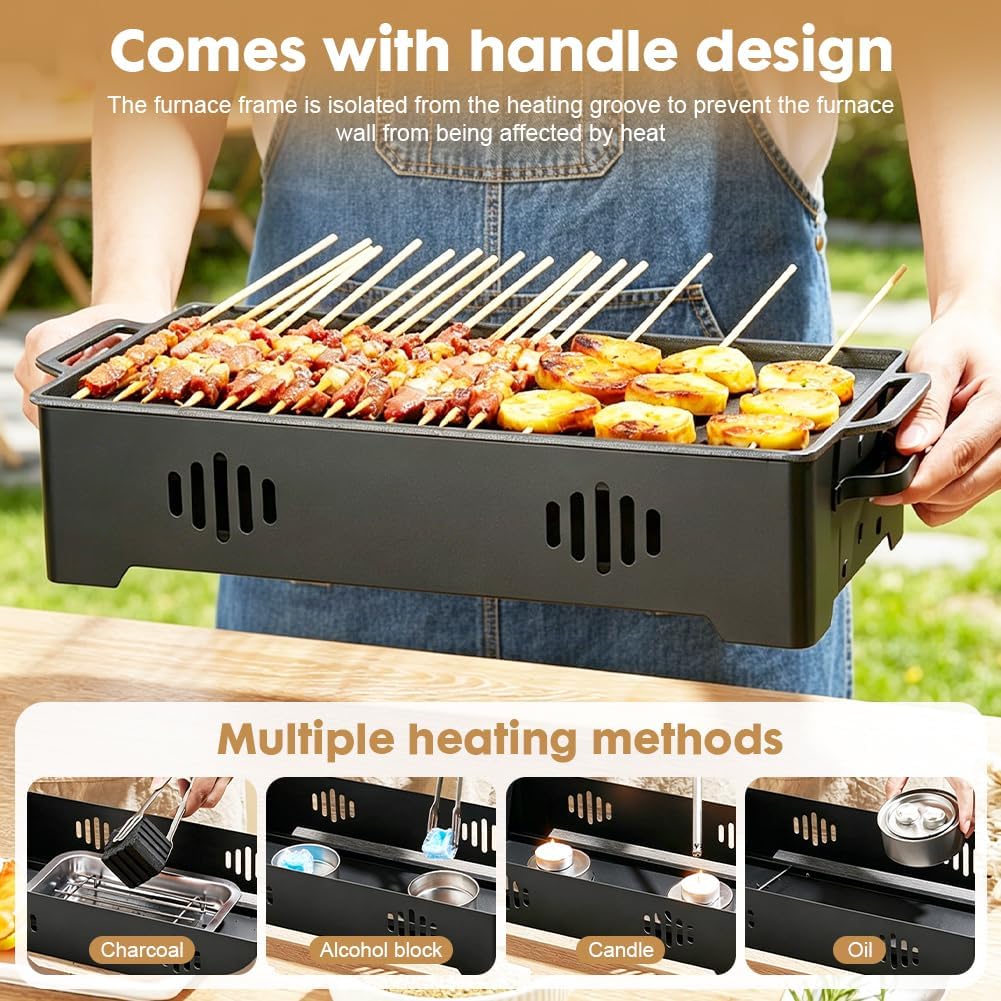 Gohytal BBQ Warmhalteplatte, BBQ Board zum Warmhalteplatte, Warmhaltebehälter für Essen Grillgut Stö