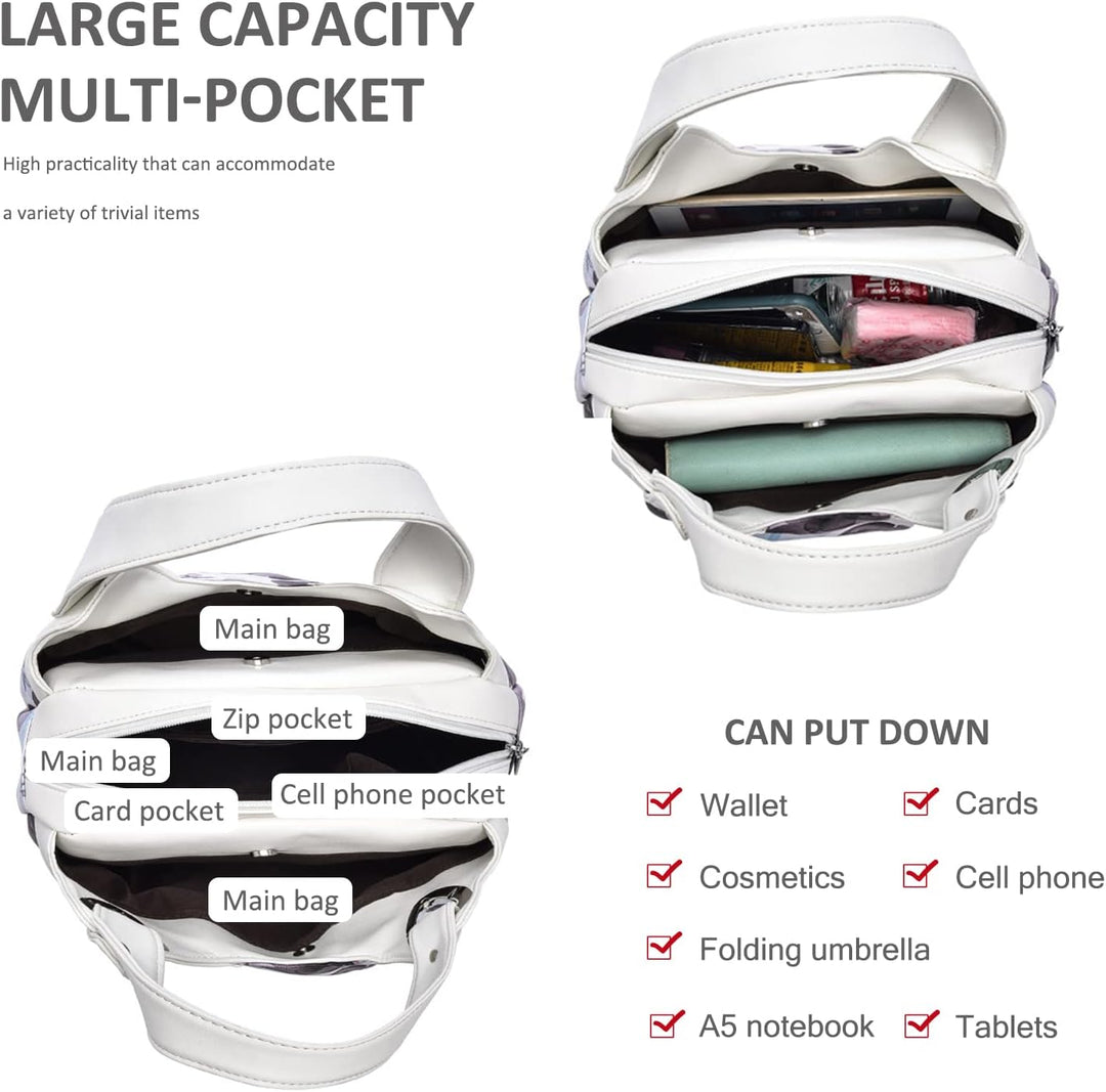 NICOLE &amp; DORIS Schultertasche Aktentasche Damen PU Leder Schick Shopper Handtasche Umhängetasche Tot