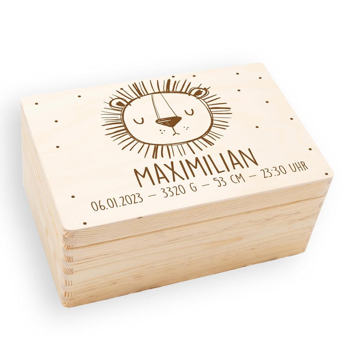 KIDSMOOD - Erinnerungsbox Baby, personalisierte Holzkiste mit Deckel, Ideal zur Aufbewahrung von Eri