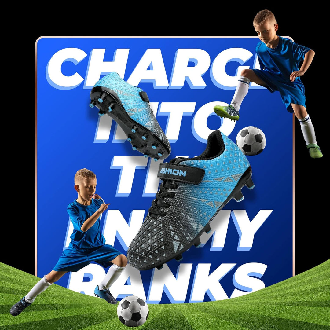 ASHION Fussballschuh Kinder Fussballschuhe Footballschuhe Outdoor Athletic Soccer Schuhe 28 EU B Bla