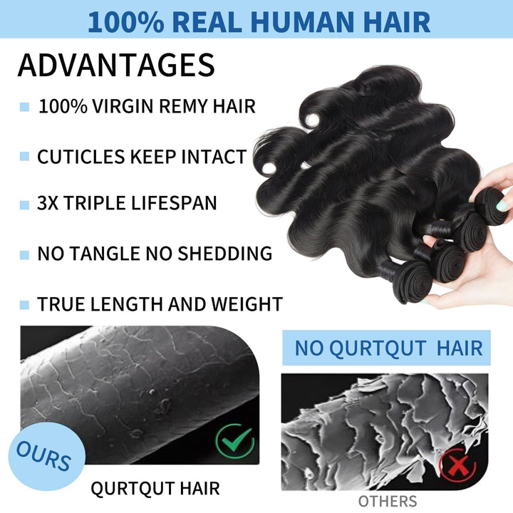 Brazilian body Wave Bundles Körper Welle Bündel 10A Brazilian Human Hair Bundles 100% Unprocessed Re