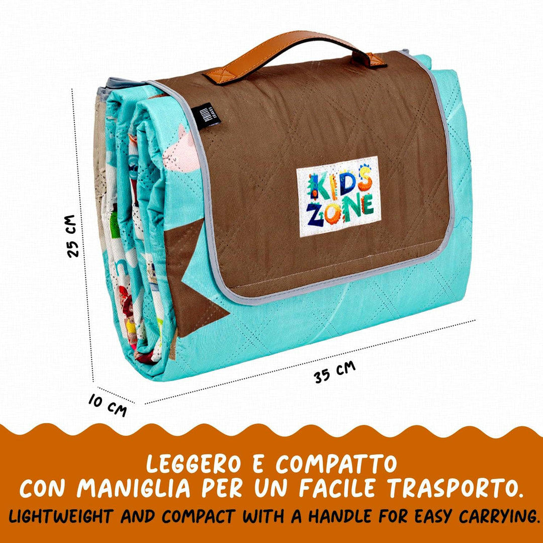 Lustig Picknickdecke Wasserdicht Faltbar Tragegurt für Kinder - Weltkarte Outdoor Camping Decke Mädc