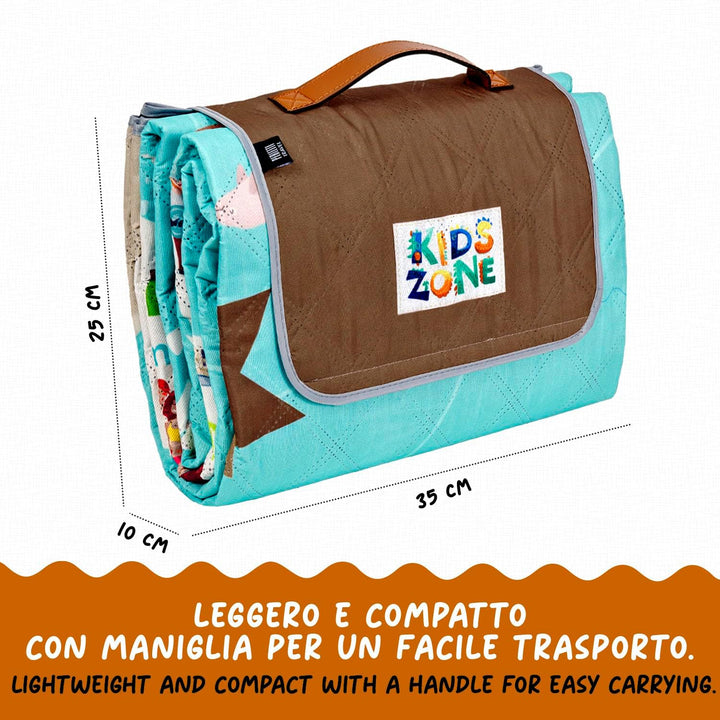 Lustig Picknickdecke Wasserdicht Faltbar Tragegurt für Kinder - Weltkarte Outdoor Camping Decke Mädc