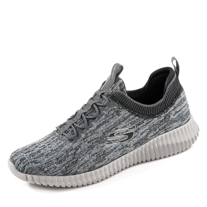 Skechers Herren Elite Flex Hartnell Halbschuhe 41 EU Gray Black Mesh Trim, 41 EU Gray Black Mesh Tri