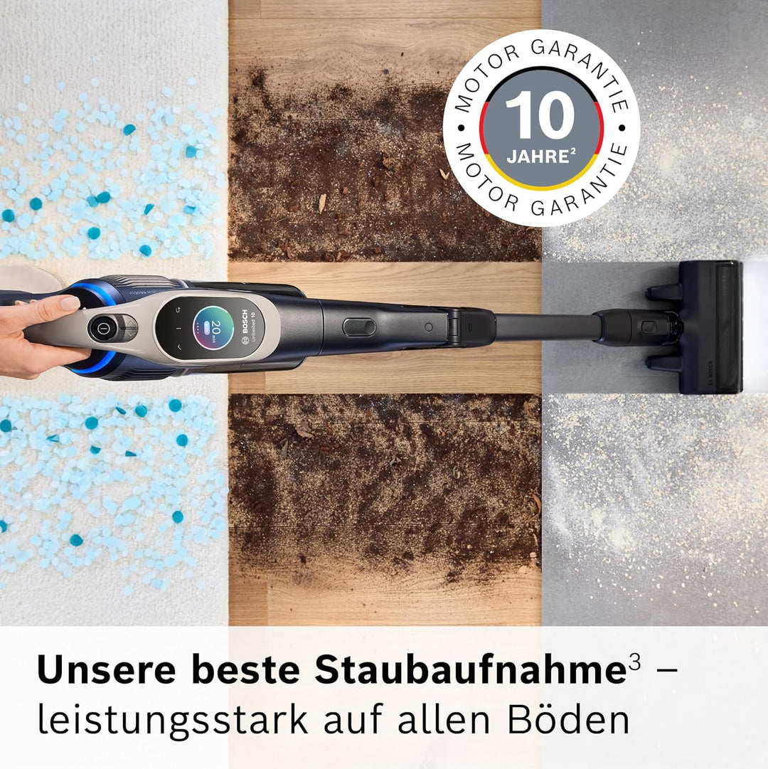 Bosch Akku-Staubsauger Unlimited 10 BTS1042GQC, kabellos, MicroClean Technology, TFT-Display, Staubk