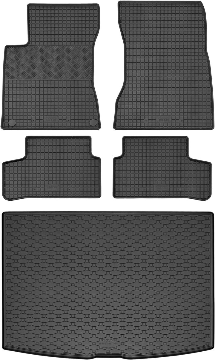 Passgenaue Kofferraumwanne und Gummifussmatten geeignet für Mercedes B-Klasse W247 ab 2019 + Gurtsch