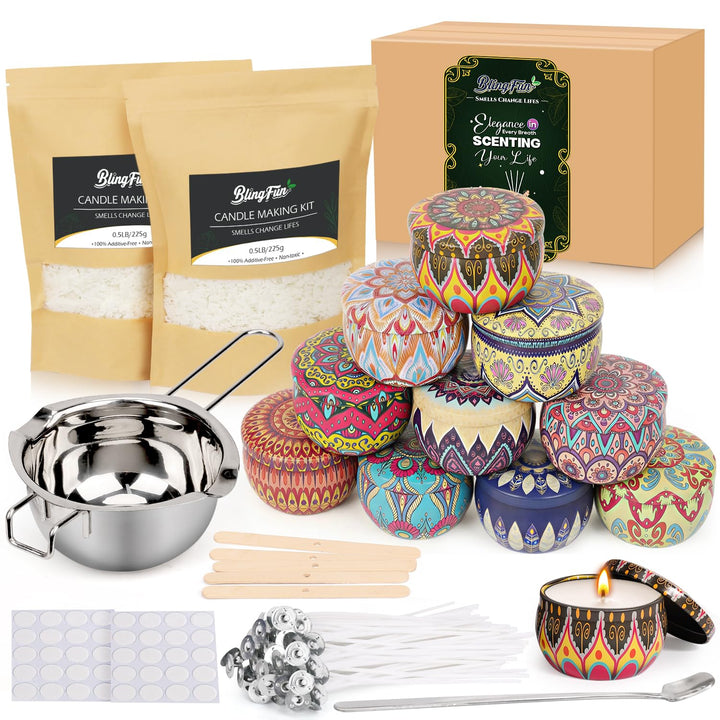 Kerzenherstellungs-Set Sojawachs-Anfängerset mit natürlichem Sojawachs, DIY-Kerzenzubehör, einschlie