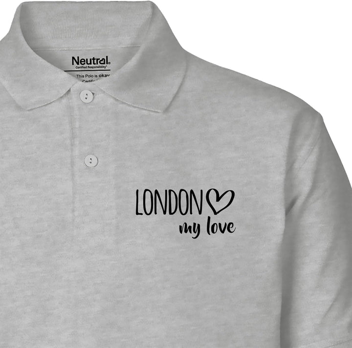 Huuraa Herren Polo Shirt London My Love Bio Baumwolle Fairtrade Poloshirt Geschenkidee S Sport Grey,