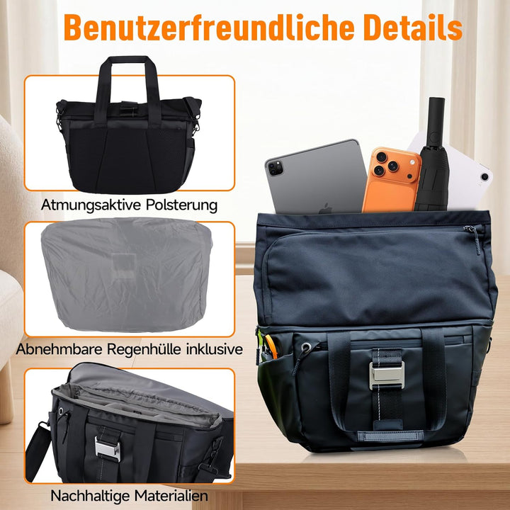 Rollei Fotoliner Ocean Rolltop Kamerarucksack Wasserdicht Fotorucksack Gross Kamera Rucksack mit Lap