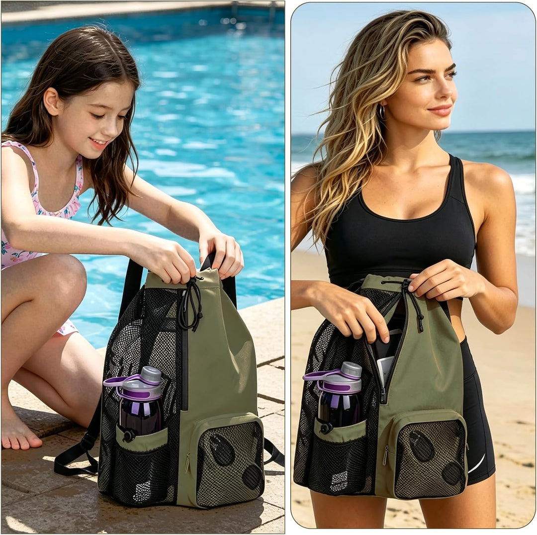 Schwimmbeutel Wasserdicht Kinder, Swimming Bag, Tasche Schwimmunterricht Kinder, Mesh Schwimmrucksac