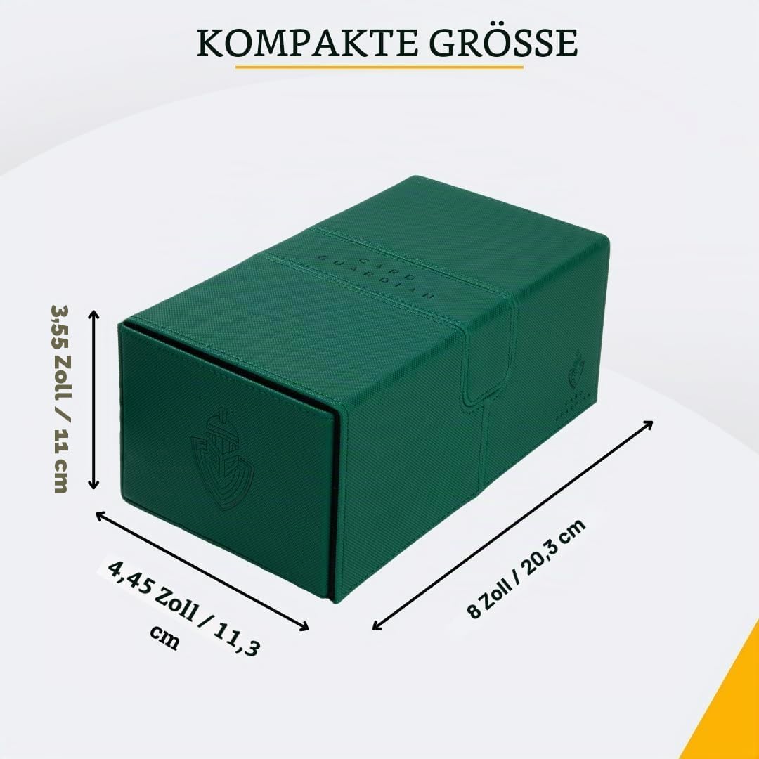 Card Guardian - Premium Deck Sammelkarten Box für 200 Karten Sammelkartenspiele TCG (Grün), Grün