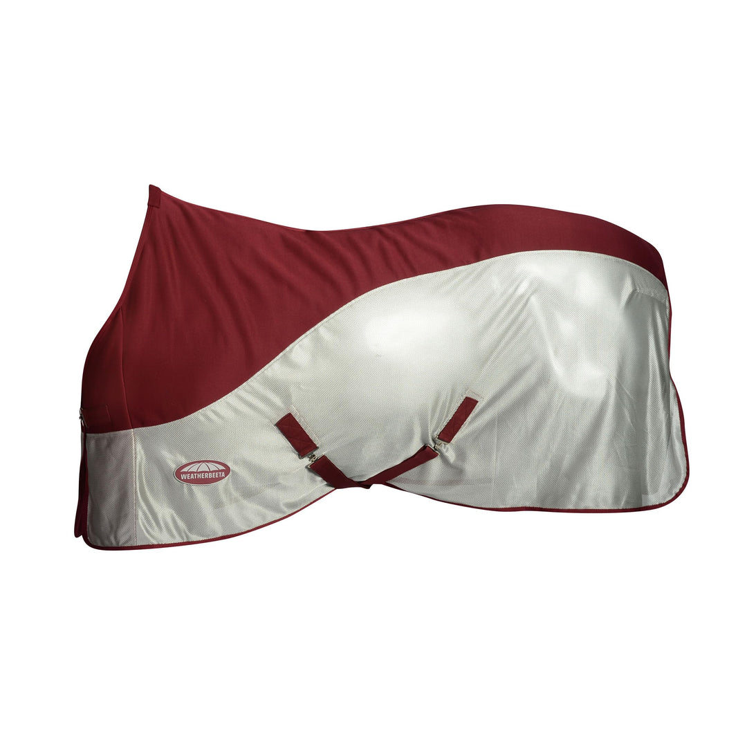 Weatherbeeta Micro-Air Standard Neck Cooler Rug Burgundy Grey 160 cm / 7'0, Burgundy Grey 160 cm / 7