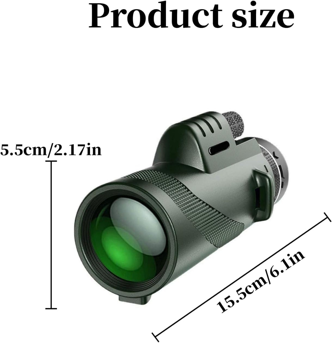 Mengshen 8x40 Monokular Teleskop Komplett-Set inkl. Handy Adapter Stativ für Digiskopie Outdoor Aben