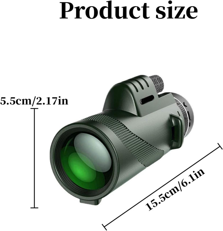 Mengshen 8x40 Monokular Teleskop Komplett-Set inkl. Handy Adapter Stativ für Digiskopie Outdoor Aben